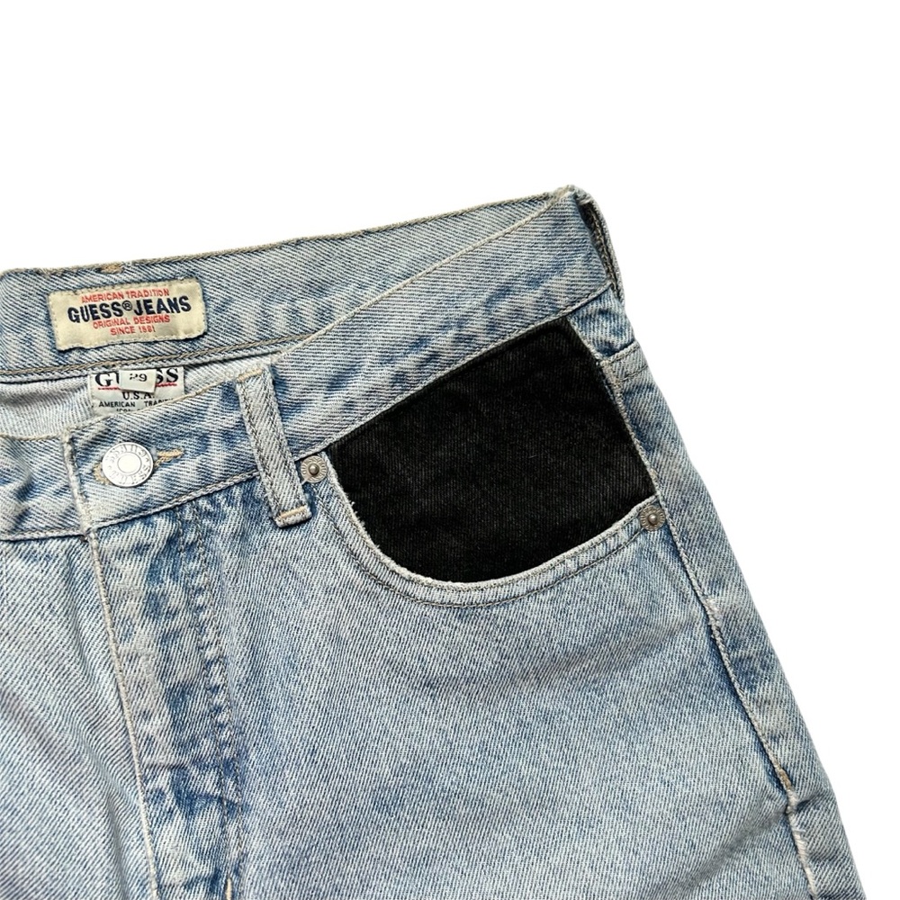 Vintage 90s Guess 29x26 Jeans x Ice Cream Soup Collab Reworked Denim - Picture 6 of 10